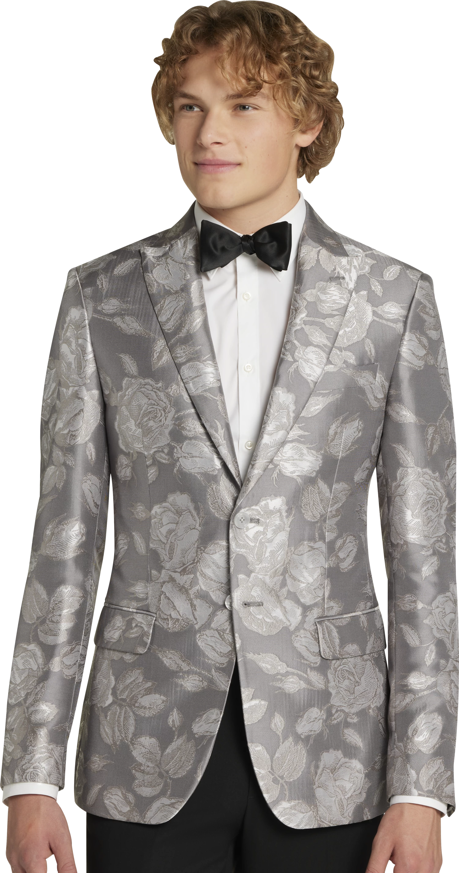 Slim Fit Rose Pattern Dinner Jacket
