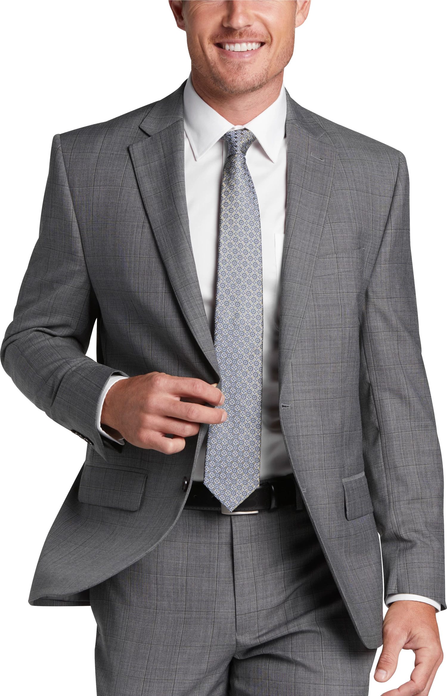 Classic Fit Windowpane 2-Piece Suit