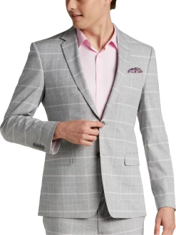 Skinny Fit Plaid Suit Separates