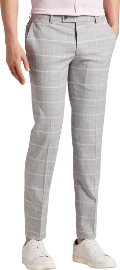 Skinny Fit Plaid Suit Separates Pants