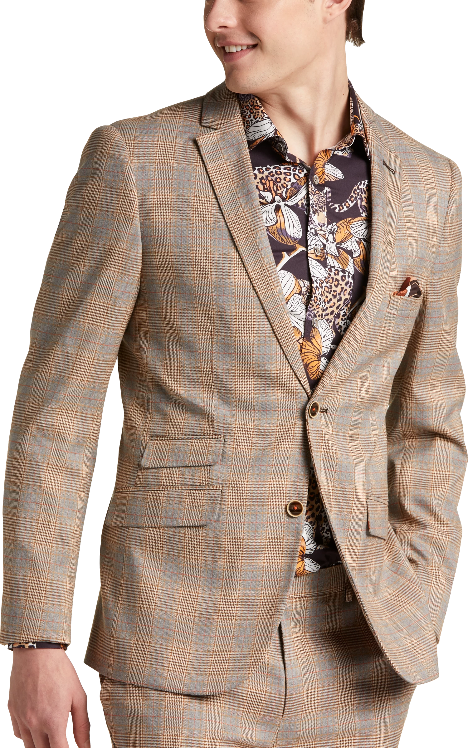 Slim Fit Plaid Suit Separates Jacket
