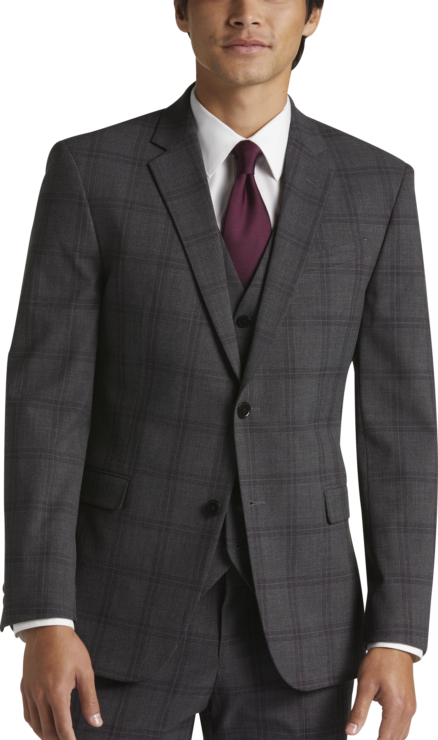 Skinny Fit Plaid Suit Separates Jacket - Image 5