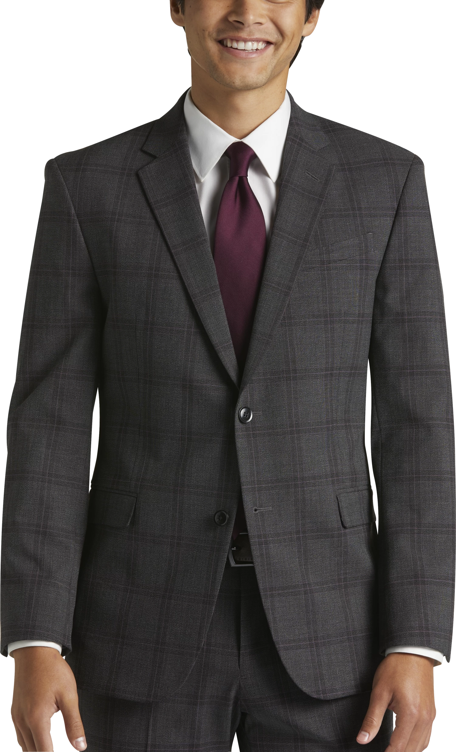 Skinny Fit Plaid Suit Separates Jacket