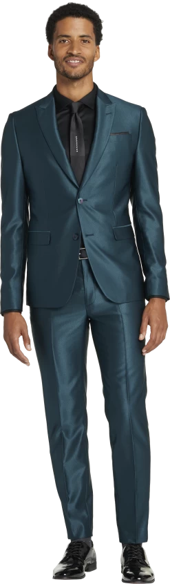 Modern Fit Peak Lapel Shiny Suit Separates Jacket
