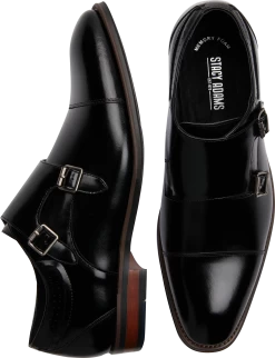 Bayne Black Double Monk Strap Dress Shoes