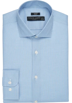 Slim Fit Spread Collar Micro Gingham Dress Shirt