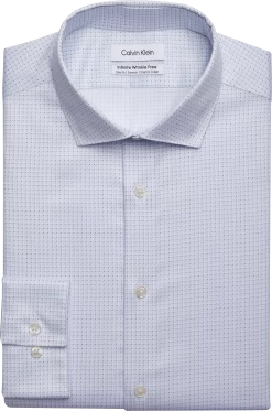 Calvin Klein Infinite Slim Fit Spread Collar Dotted Check Dress Shirt