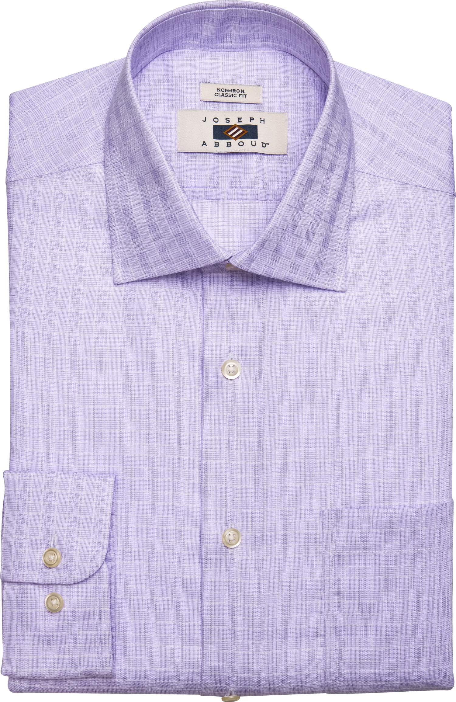 Classic Fit Spread Collar Plaid Dress Shirt