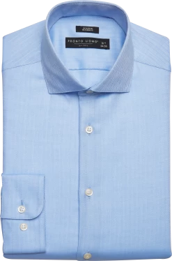 Modern Fit Point Collar Herringbone Dress Shirt