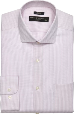 Classic Fit Spread Collar Check Dress Shirt