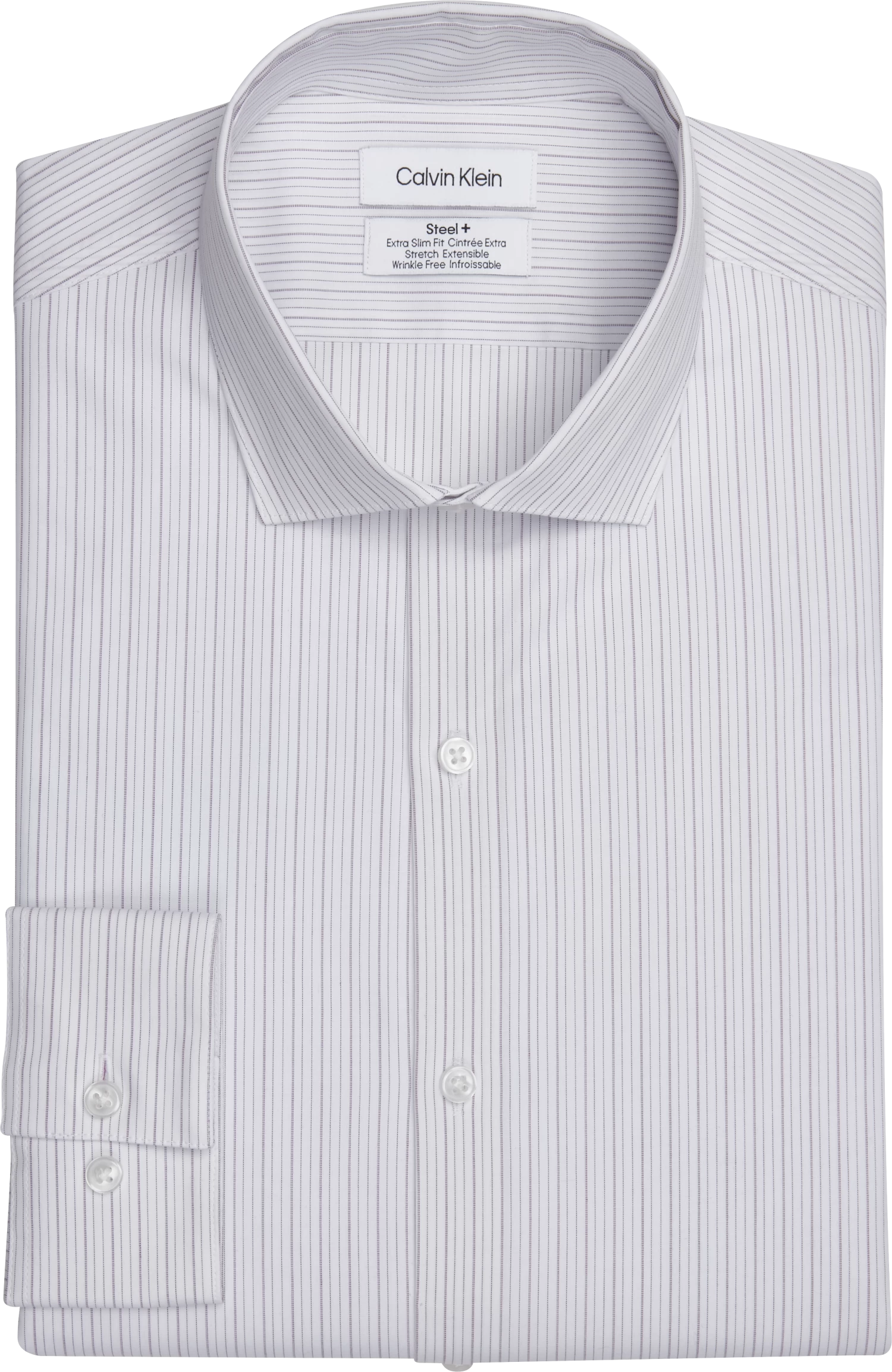 Calvin Klein Infinite Slim Fit Stretch Collar Stripe Dress Shirt