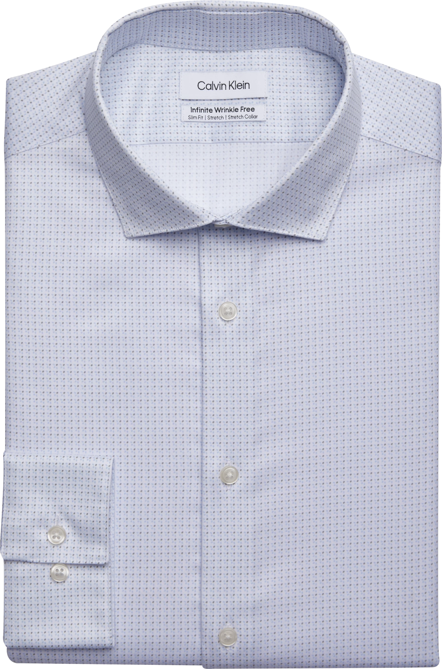 Calvin Klein Infinite Wrinkle Free Slim Fit Grid Dress Shirt