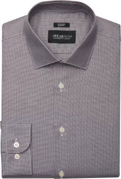 Slim Fit Spread Collar Check Dress Shirt