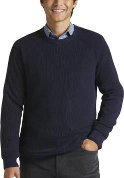 Slim Fit Plaited Rib Crew Neck Sweater