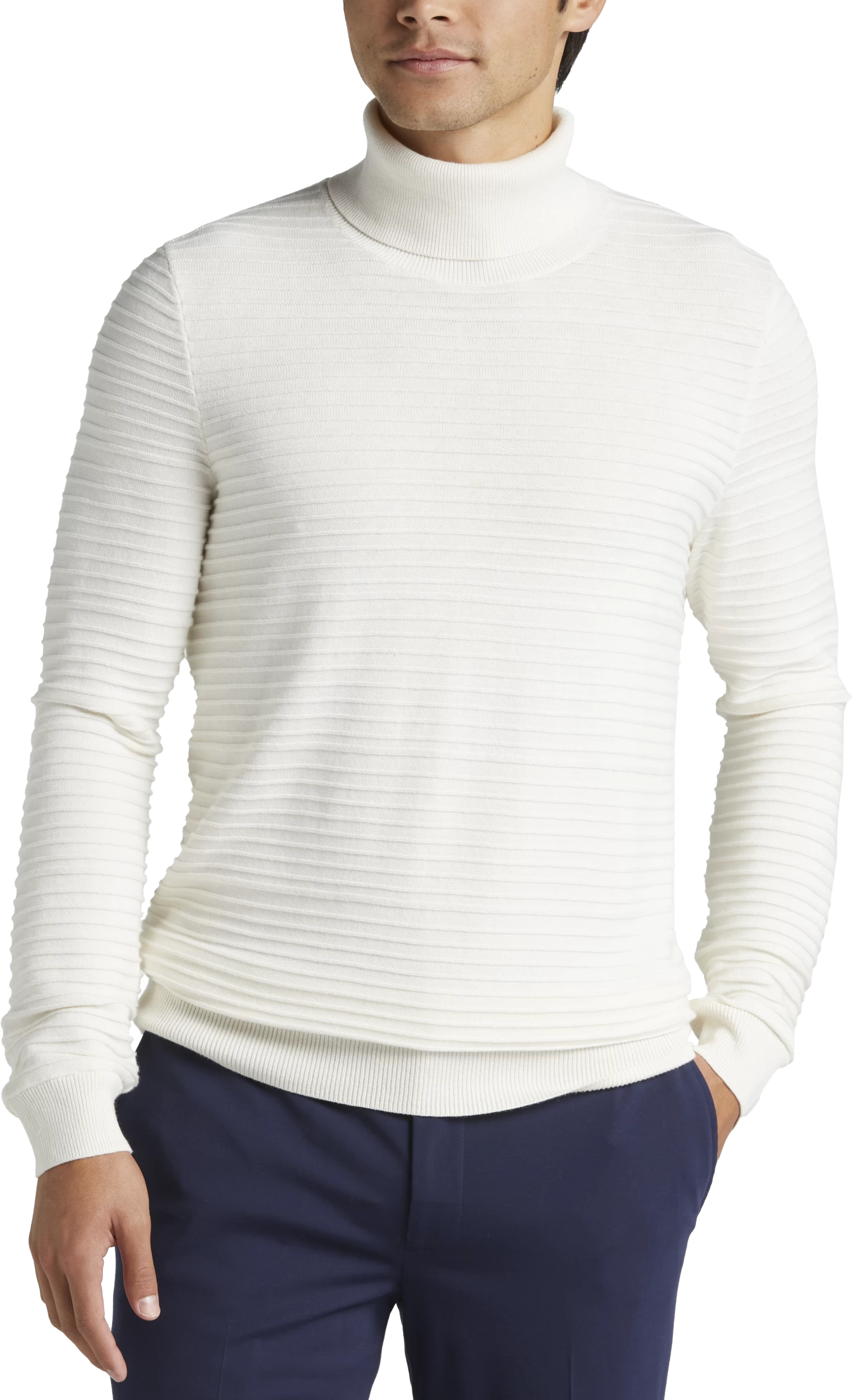 Slim Fit Stripe Turtleneck Sweater