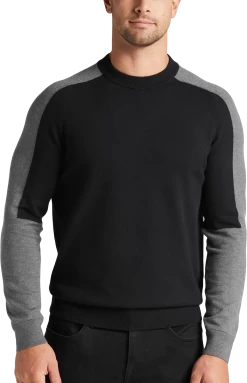 Slim Fit Colorblock Crew Neck Sweater