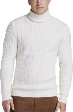 Slim Fit Cable Knit Turtleneck Sweater