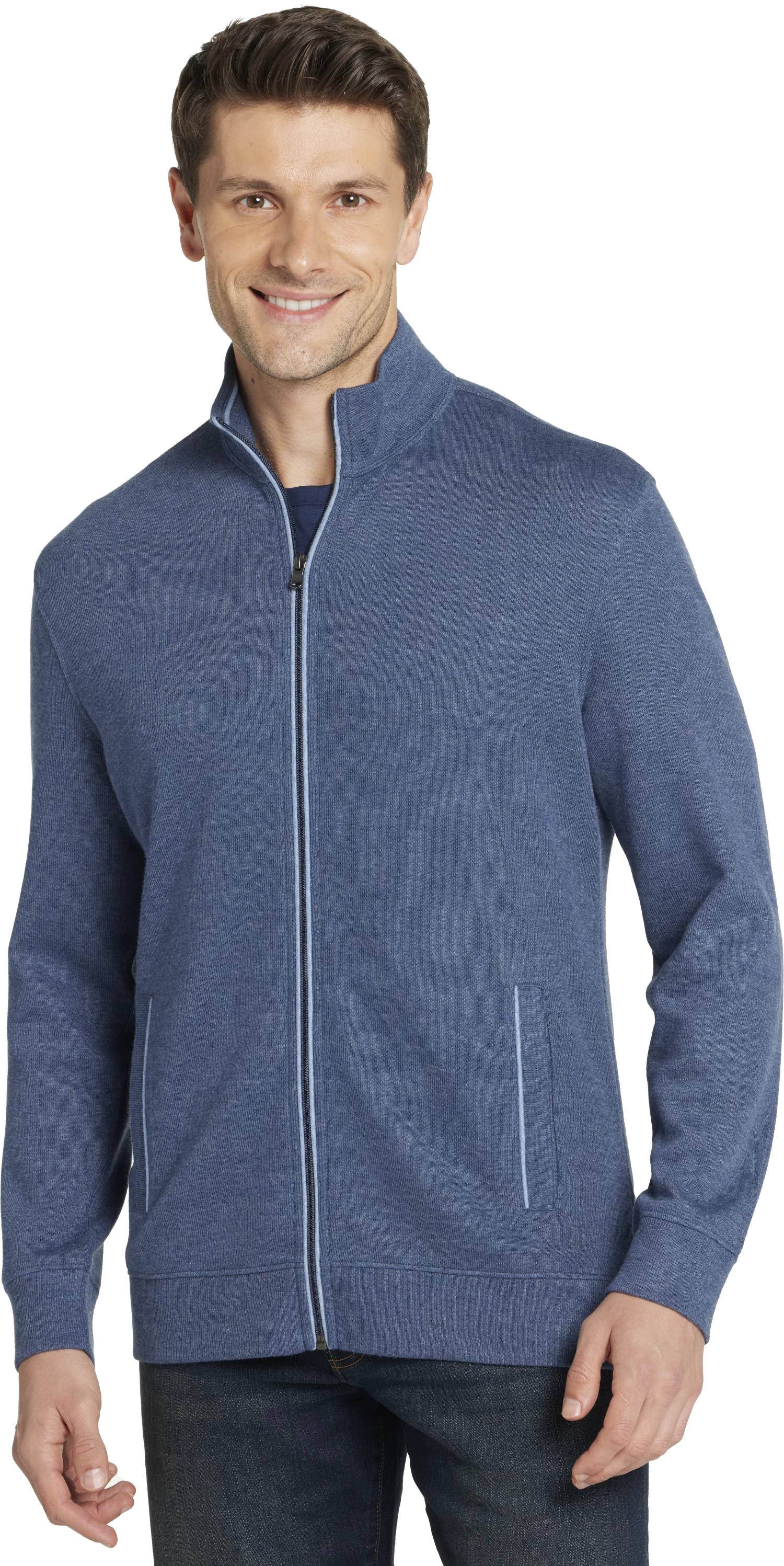 Modern Fit Full Zip Performance Sweater