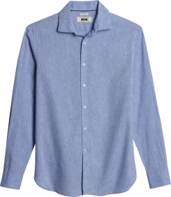 Modern Fit Solid Linen Blend Sportshirt