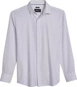 Slim Fit 4-Way Stretch Fireman's Emblem Medallion Sport Shirt