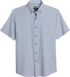 Slim Fit 4-Way Stretch Honeycomb Print Sport Shirt