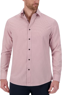 Slim Fit Four-Way Stretch White Diamond Casual Shirt