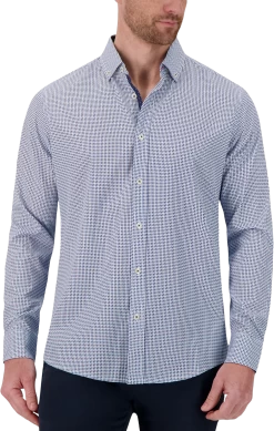 Slim Fit Four-Way Stretch Mesh Print Casual Shirt