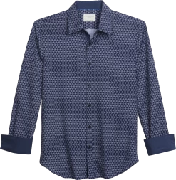 Slim Fit Geometric Dot Casual Shirt