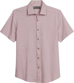 Slim Fit Geo Print Jacquard Sport Shirt