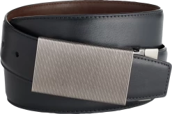 Linear Lines Plaque Buckle Belt