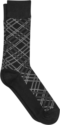 Diamond Pattern Crew Socks, 1-Pair