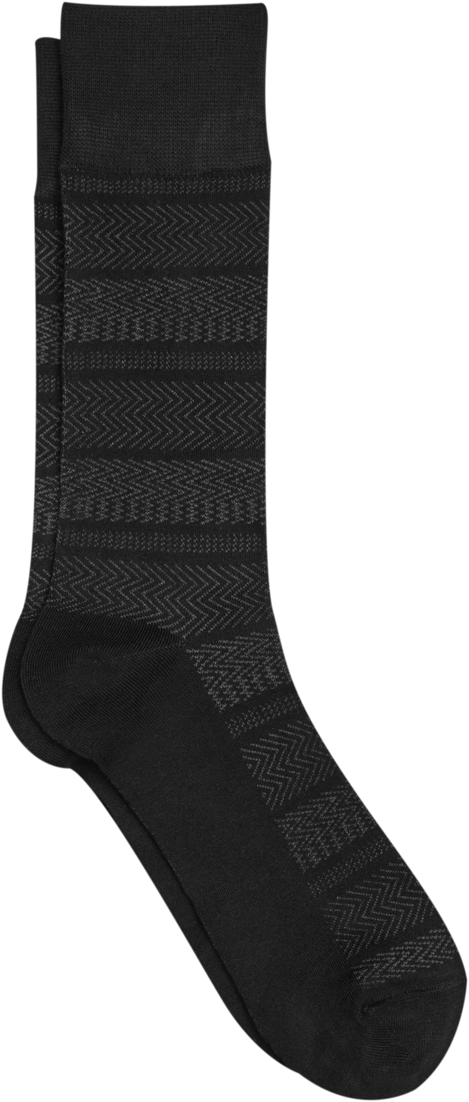 Chevron Pattern Crew Socks, 1-Pair