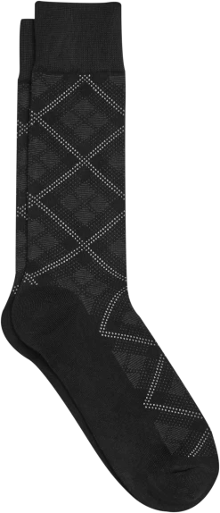 Argyle Pattern Crew Socks, 1-Pair