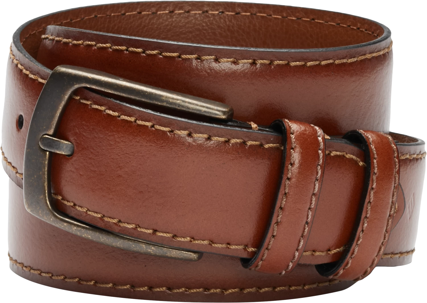 Stitched Edge Double Loop Belt