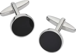 Onyx Silver-Tone Cufflinks